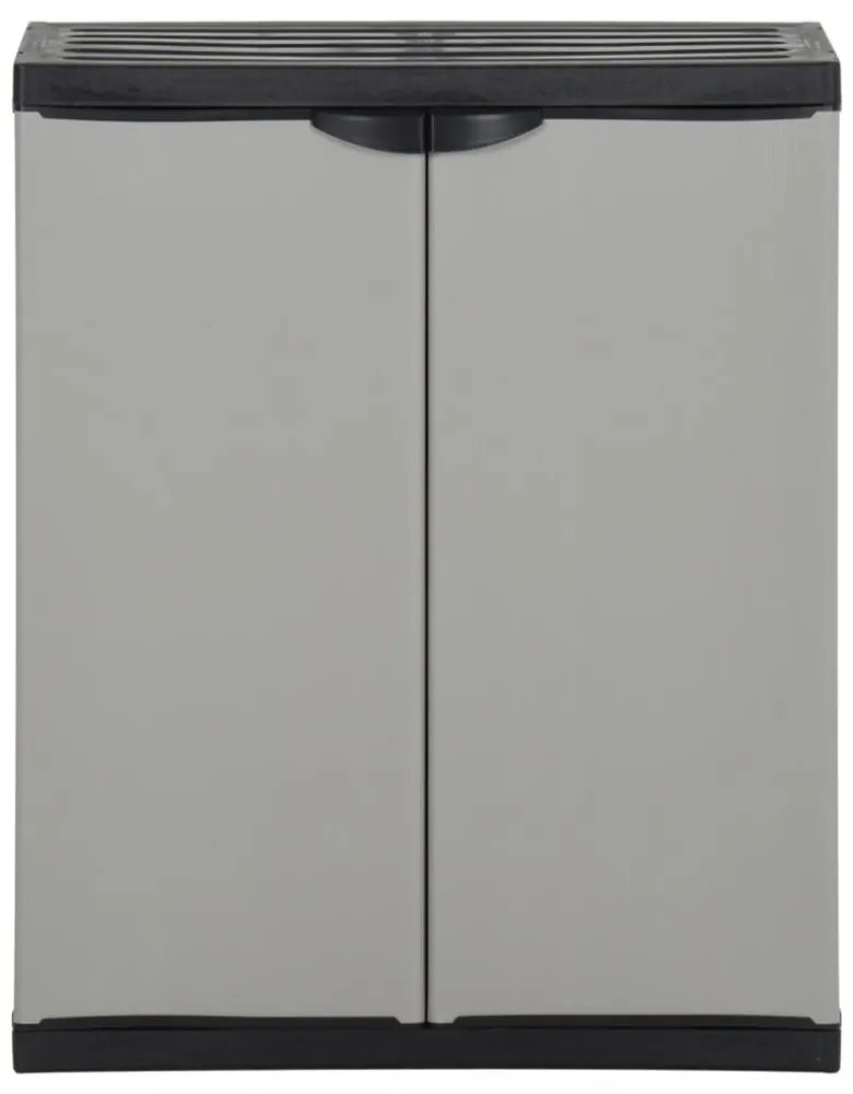 szürke és fekete kerti PP szeméttároló 68 x 40 x 85 cm