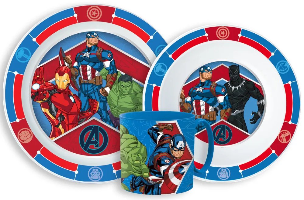 Bosszúállók Army étkészlet, micro műanyag szett bögrével 265 ml