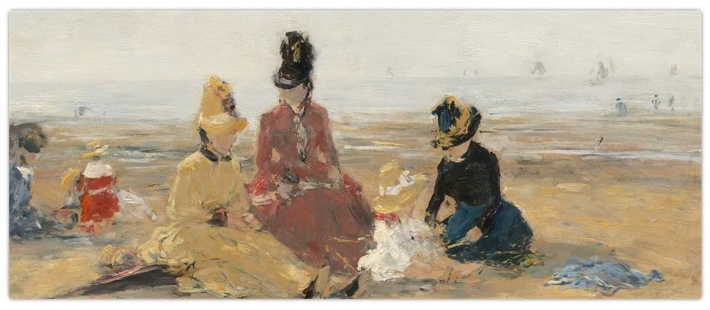 Kép - Eugène Boudin, On the Beach, Trouville, reprodukciók (120x50 cm)