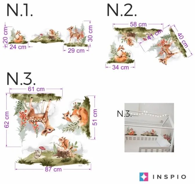 INSPIO Róka, őzike, mókus - Falmatrica