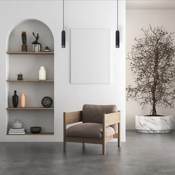 Csillár zsinóron VERTICAL 1xGU10/8W/230V fekete