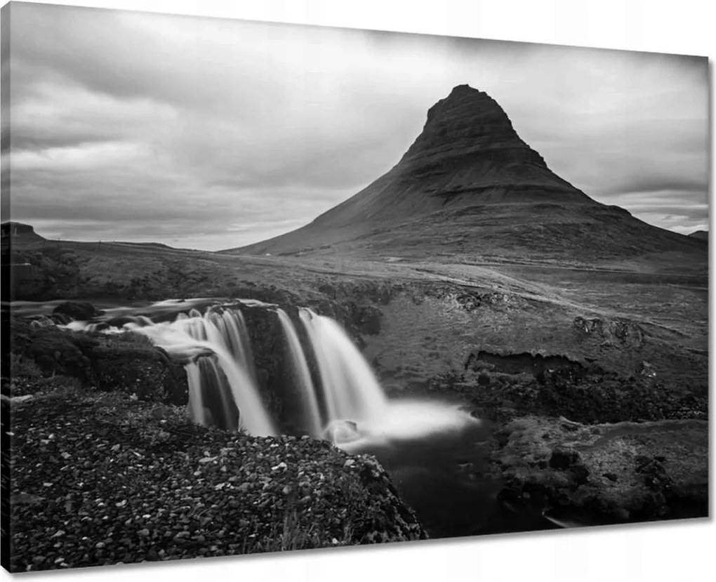 Vászonkép 70x50 Kirkjufell vízesés