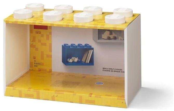 Brick 8 gyerek fehér fali polc - LEGO®