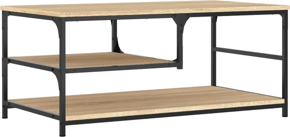 vidaXL sonoma tölgy színű szerelt fa dohányzóasztal 90 x 49 x 40 cm