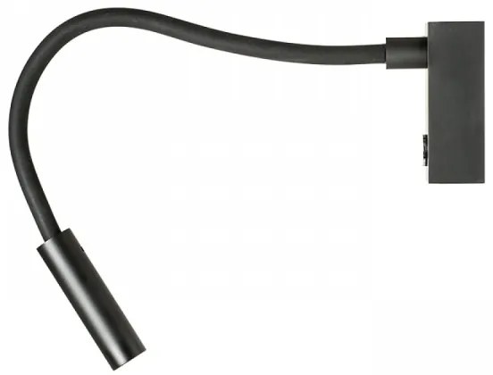 RED - Design Rendl - R10541 - AIM LED/3W/230V flexibilis fekete lámpa