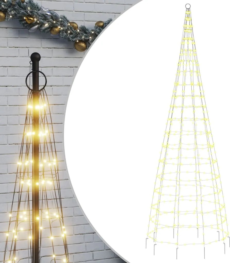 vidaXL meleg fehér LED karácsonyfa zászlórúdra 550 LED 300 cm