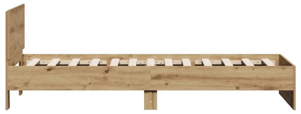 Ágykeret matrac és fejtámla nélkül, Kézműves tölgy 90x200 cm