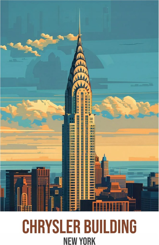 Plakát 39,5x55 cm Chrysler Building, New York