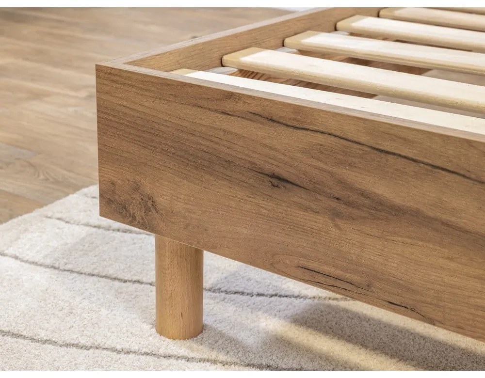 Bézs franciaágy ágyráccsal 140x190 cm Lior – Bobochic Paris