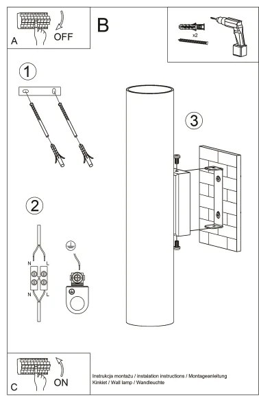 Sollux SL.1202 - Fali lámpa LAGOS 2xGU10/10W/230V arany