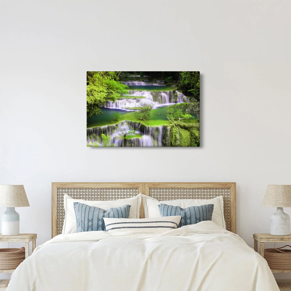 Kép - Huay Mae Khamin vízesések, Kanchanaburi, Thaiföld (90x60 cm)