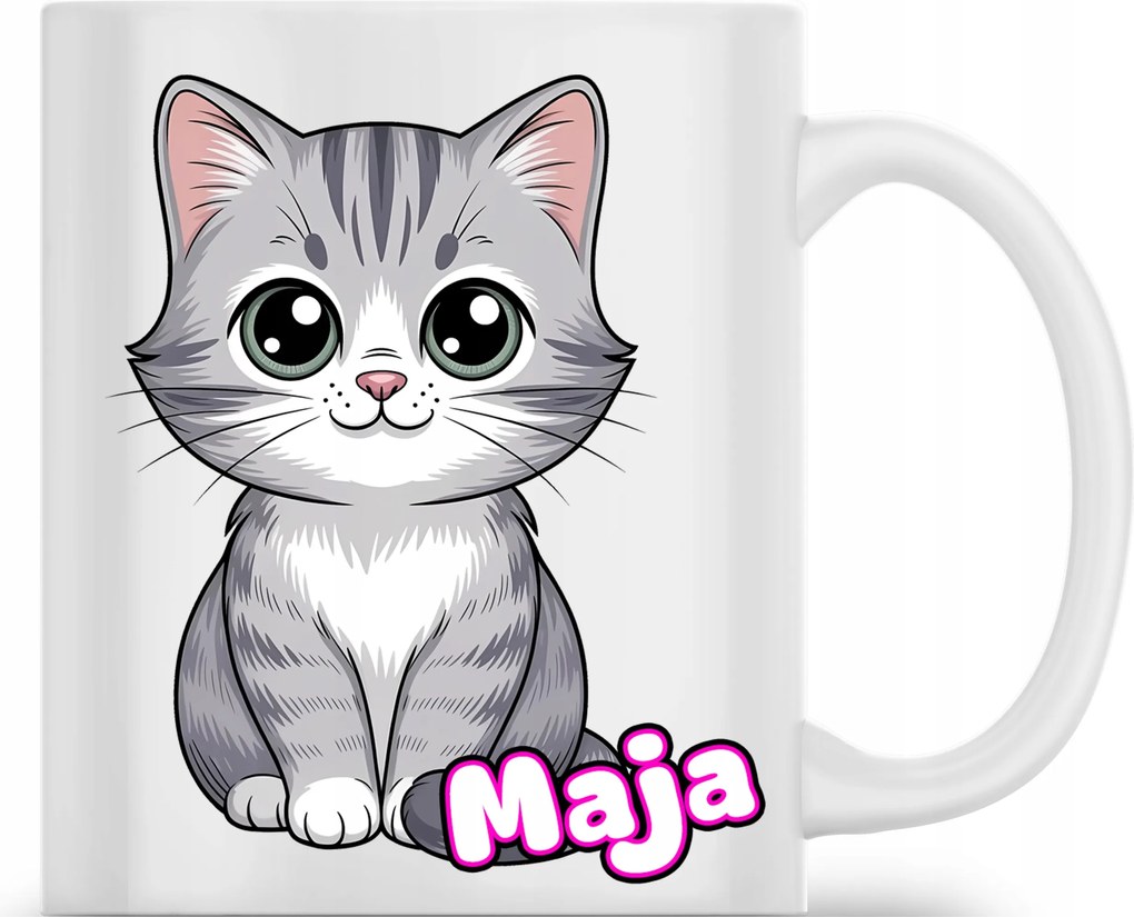 Kerámia Bögre Cica Aranyos Állat Ajándék Név