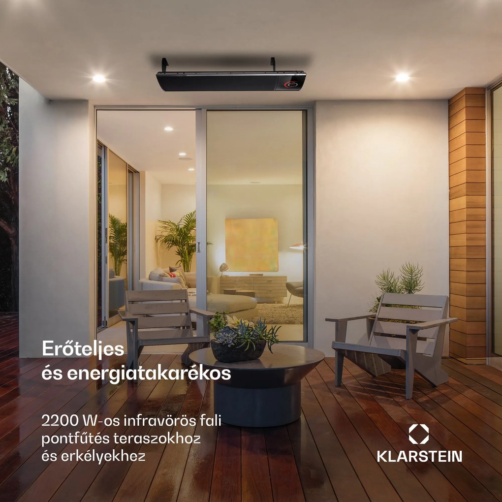 Blumfeldt CosmicBeam Ultra, infravörös hősugárzó, 2200 W, IPX4, távirányítás, fekete