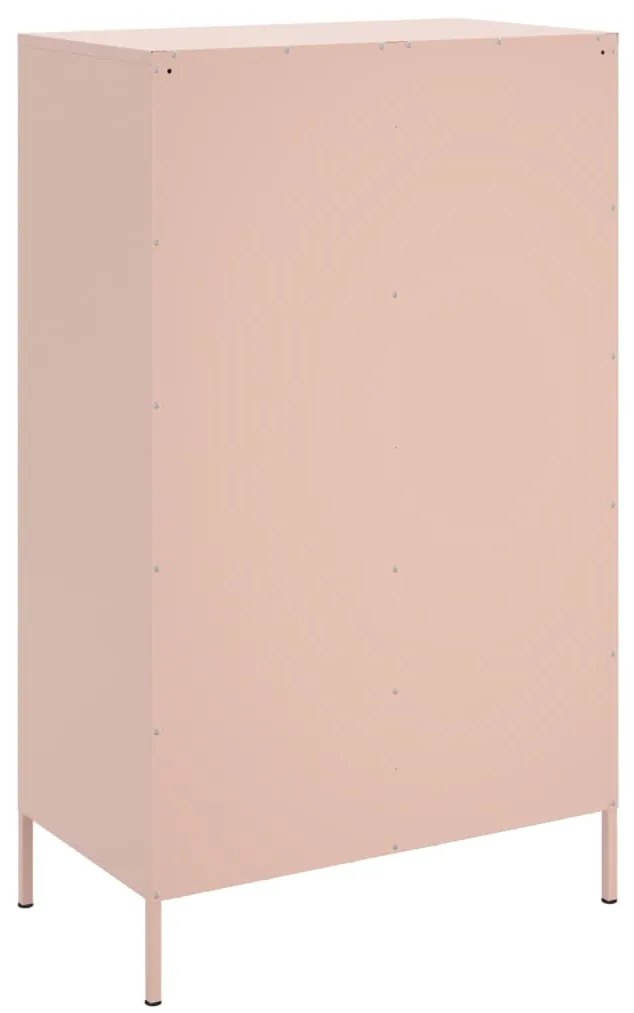 rózsaszín acél magasszekrény 68 x 39 x 113 cm