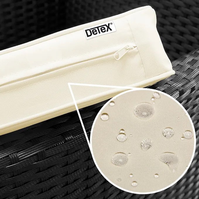 Casaria® Berlin 1+8 kerti rattan garnitúra - fekete/fa