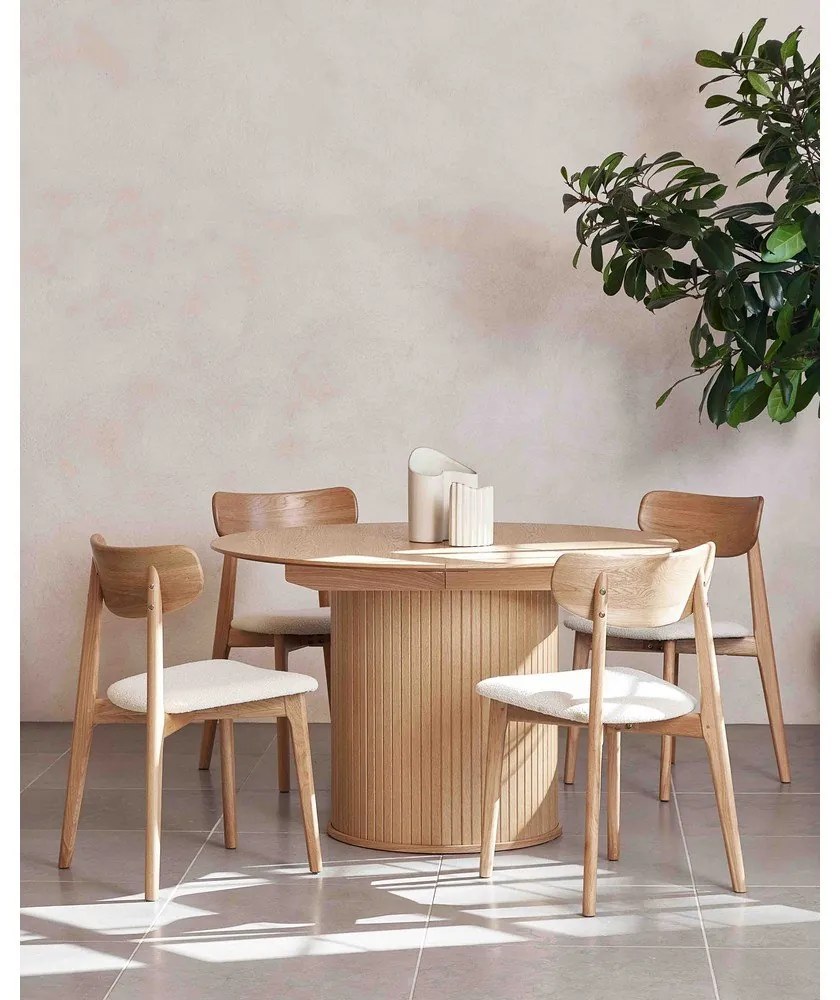 Krémszínű-natúr színű étkezőszék Elim – Unique Furniture