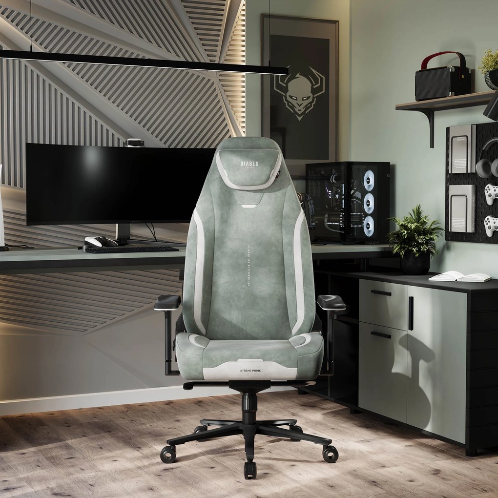 Gamer szék Normal Size zöld-fekete: Diablo X-Eye Prime Gothic Green