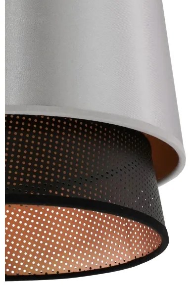 Duolla - Csillár zsinóron BELL SHINY 1xE27/15W/230V átm. 25 cm ezüst/fekete