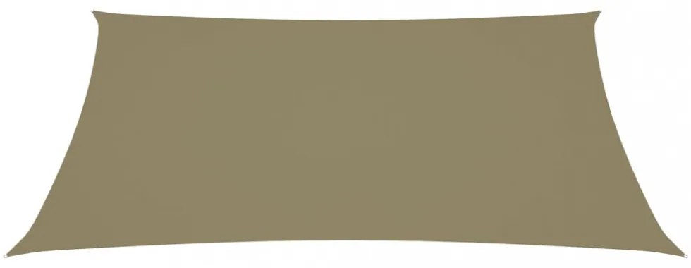 bézs téglalap alakú oxford-szövet napvitorla 6 x 8 m