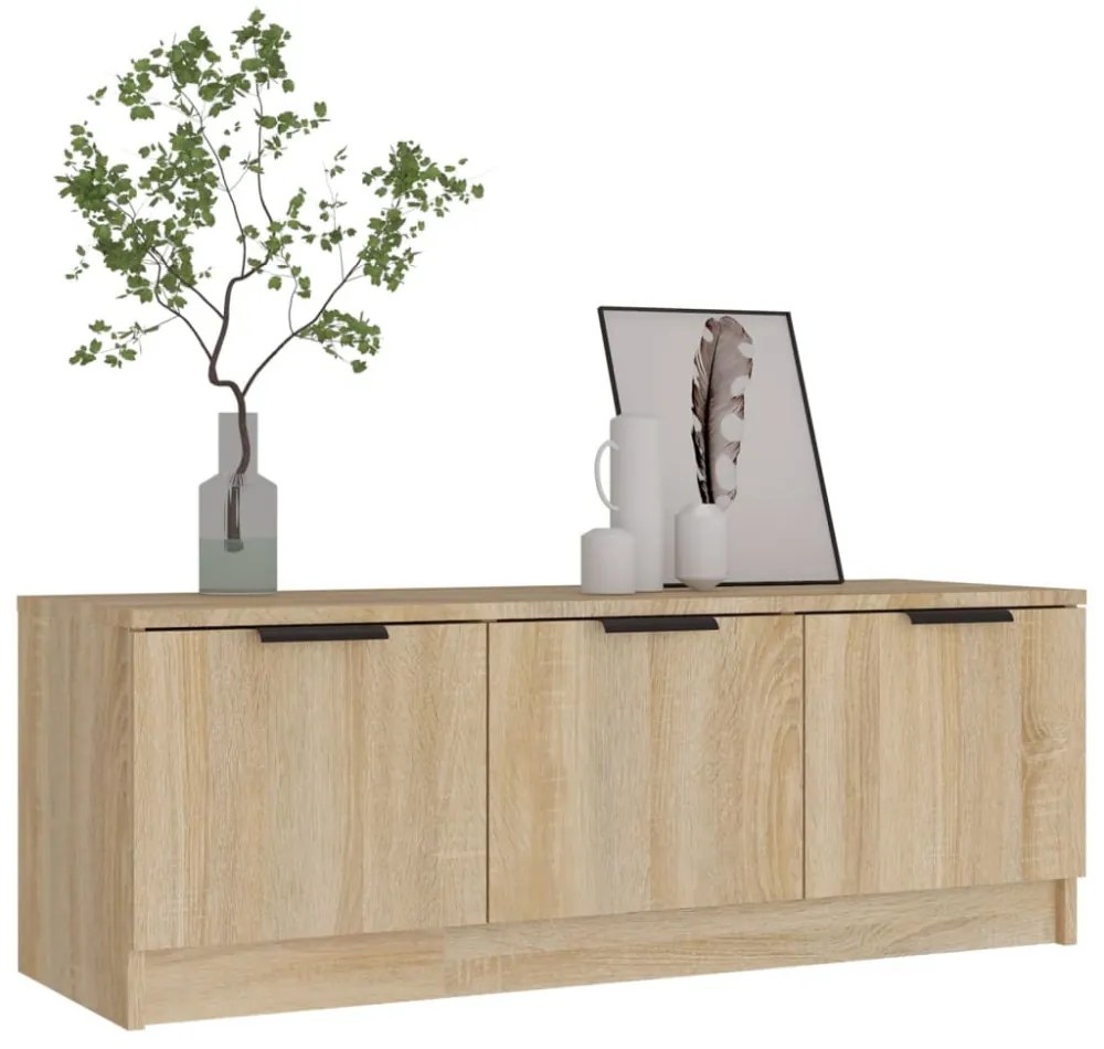 sonoma tölgy színű szerelt fa TV-szekrény 102 x 35 x 36,5 cm