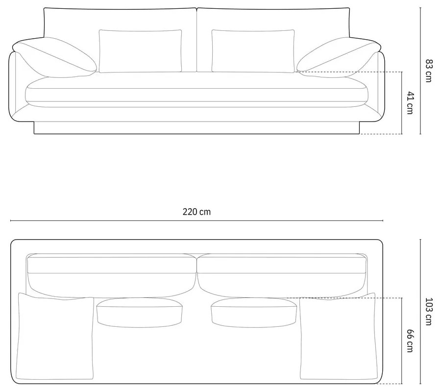 Fehér kanapé 220 cm Torino – Micadoni Home