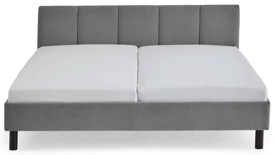 Szürke kárpitozott franciaágy ágyrács nélkül 180x200 cm Joker – Meise Möbel