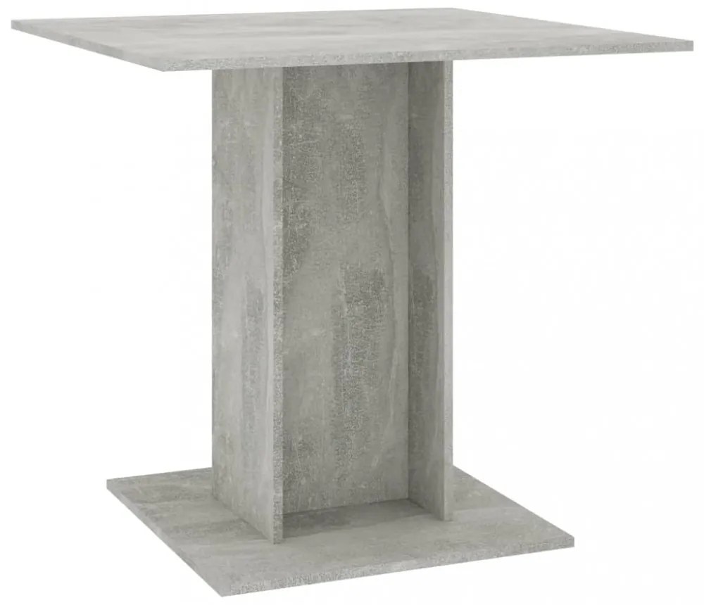 betonszürke szerelt fa étkezőasztal 80 x 80 x 75 cm