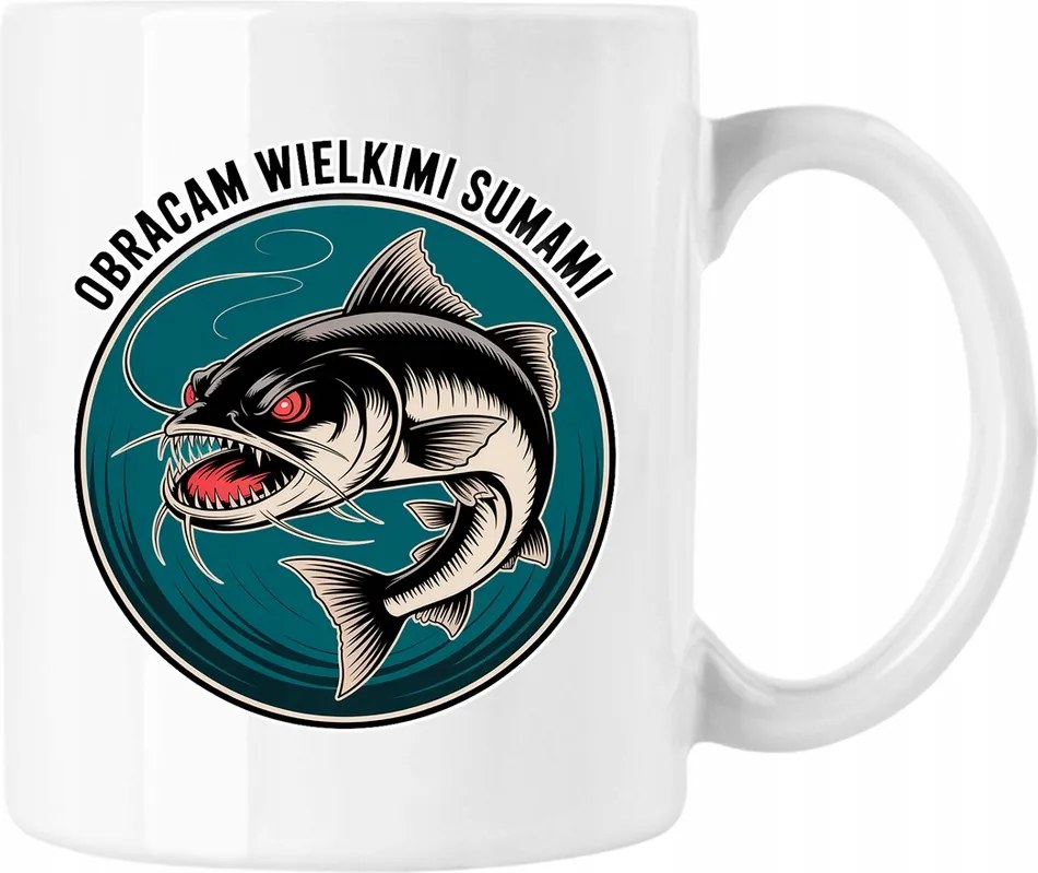 Nagy harcsa horgász bögre 2 Fehér 330ml