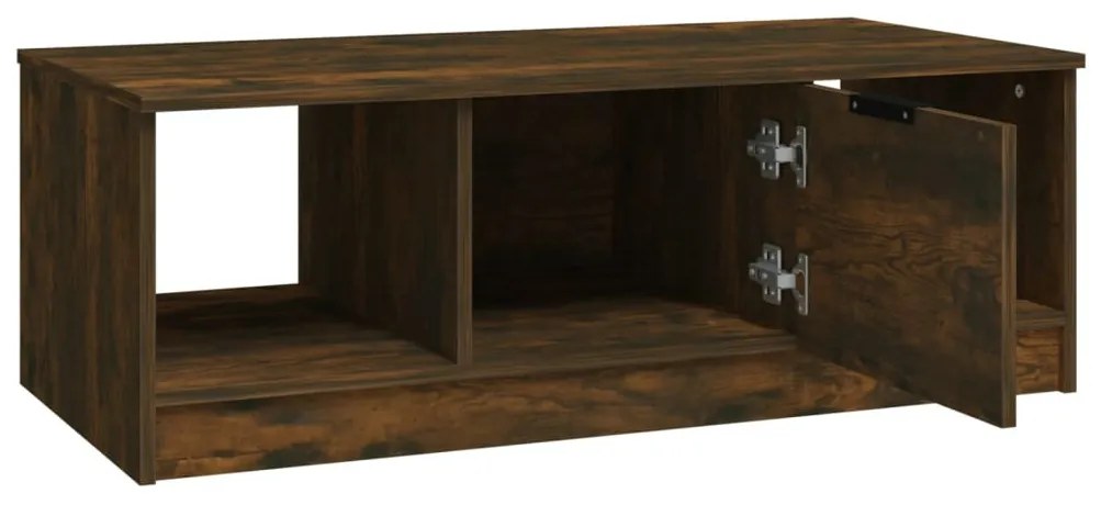 Füstös tölgy színű szerelt fa dohányzóasztal 102 x 50 x 36 cm