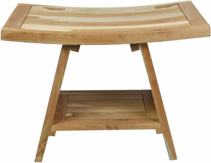 DIVERO Kisszék tömör teak 60 x 35 x 45 cm natúr