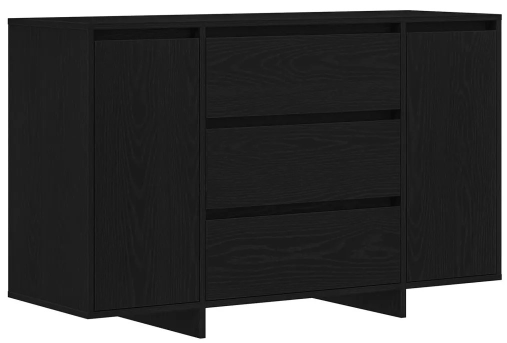 Fekete Tölgy Oldalszekrény 120x41x75 cm Műanyag Fa