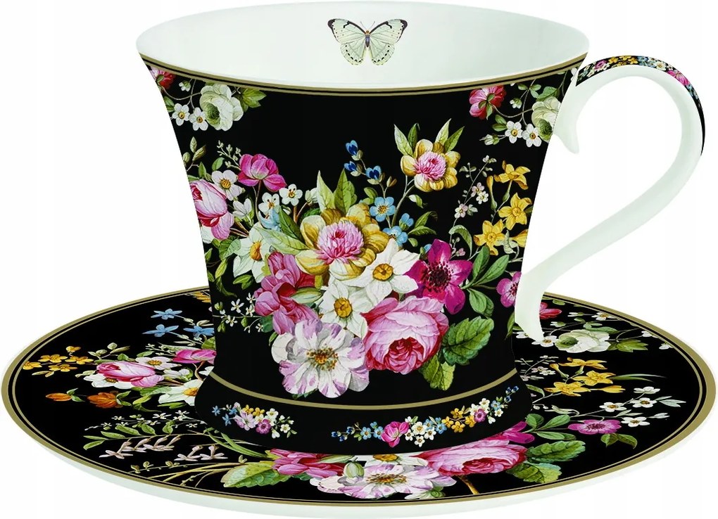 Porcelán Csillag Virág Mintás Csésze Alátéttel Blooming Kollekció