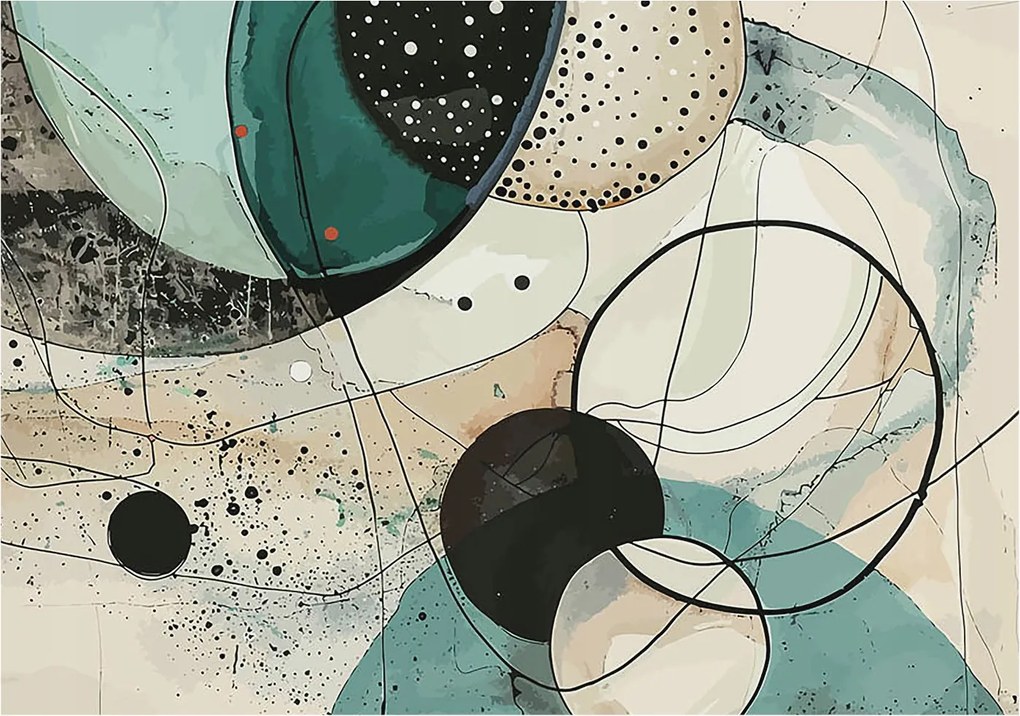 Stílusos Dekoratív Fotótapéta Flizelin Színes körök 312x219 Ragasztó