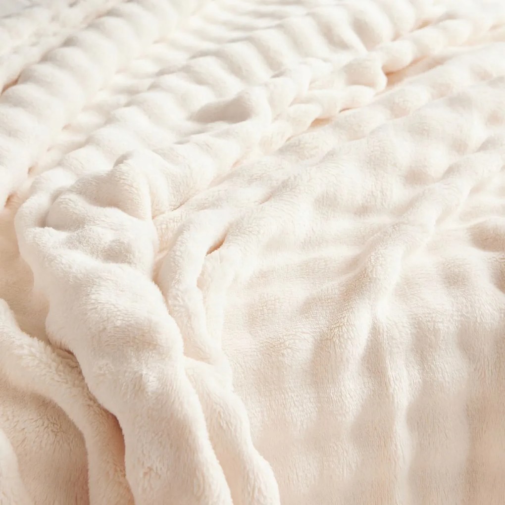 Dombornyomott Takaró 130 X 180 CM Fehér Beltéri Kanapéhoz A Hálószobába