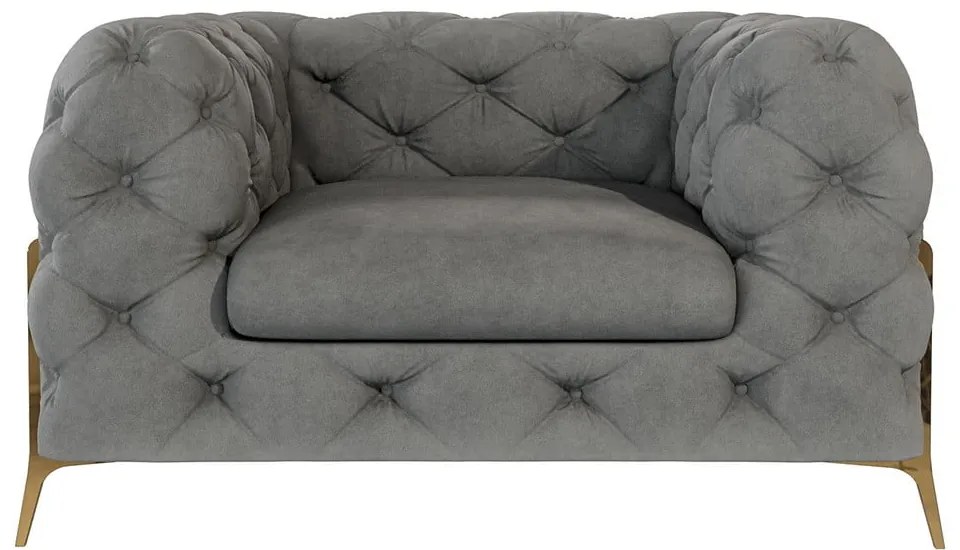 Szürke bársony fotel Chelsea Bis – Ropez