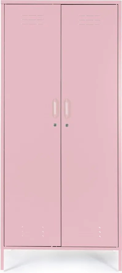 Világos rózsaszín fém zárható szekrény 80x185x50 cm Cambridge – Yes Everyday