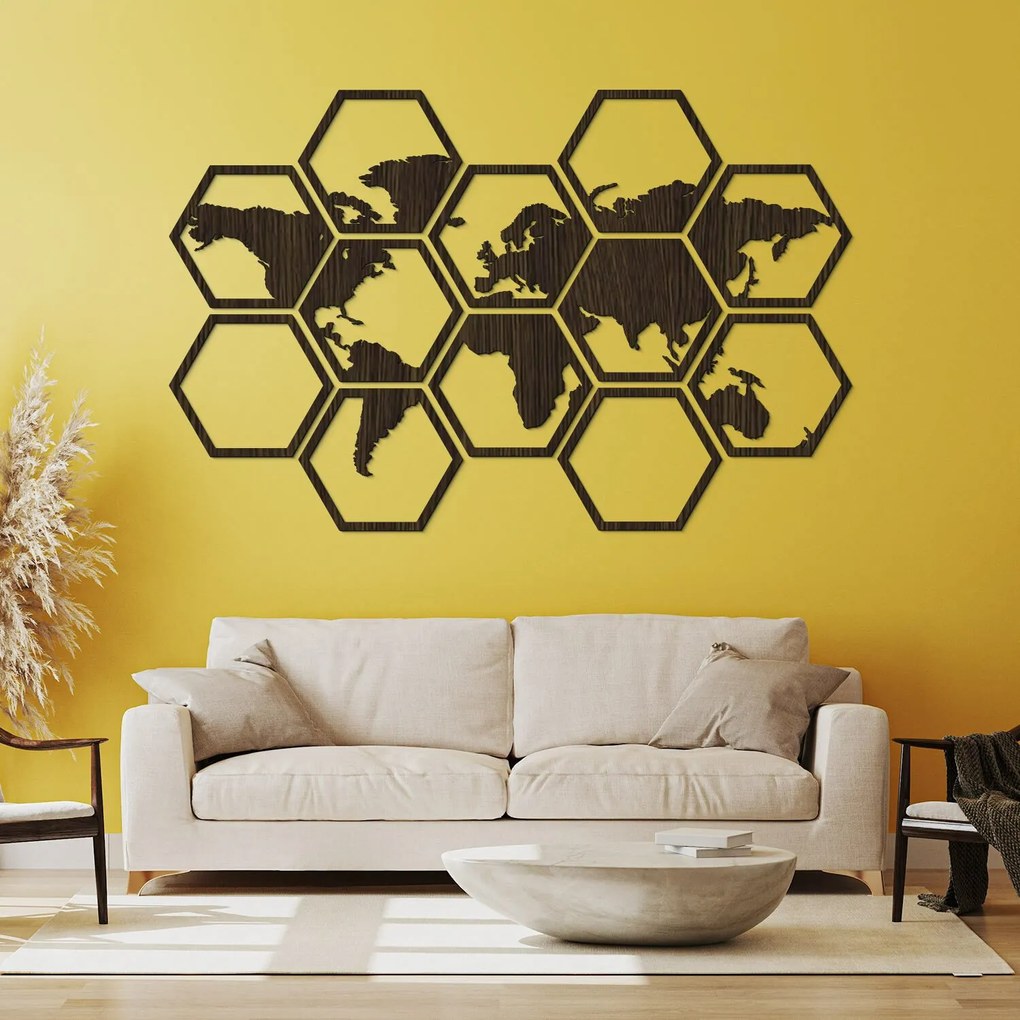 DUBLEZ | Világtérkép - Hexagonok (12 db)