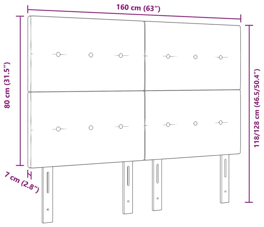 Fejtámla Gombos Rózsaszín 160 cm Bársony