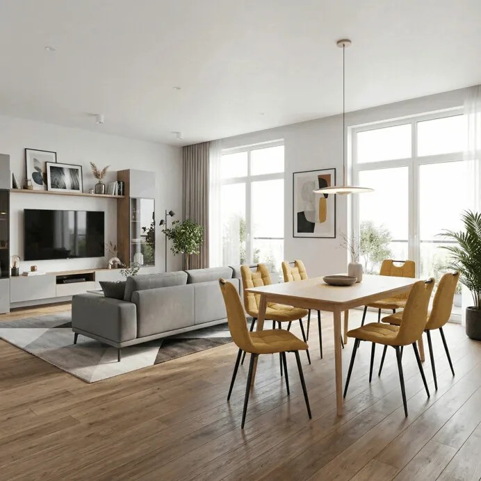 Sárga Szövet Étkezőszék DCL-V2017 YEL2