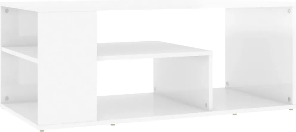vidaXL fehér magasfényű szerelt fa dohányzóasztal 100 x 50 x 40 cm