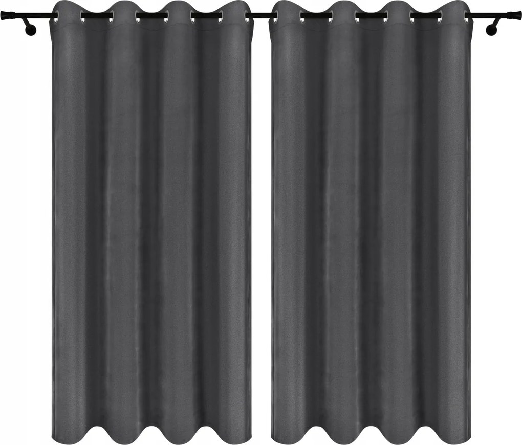 Velúr Függöny Átvezetőkkel 140x240 Szürke Grafit Függöny 2 Db