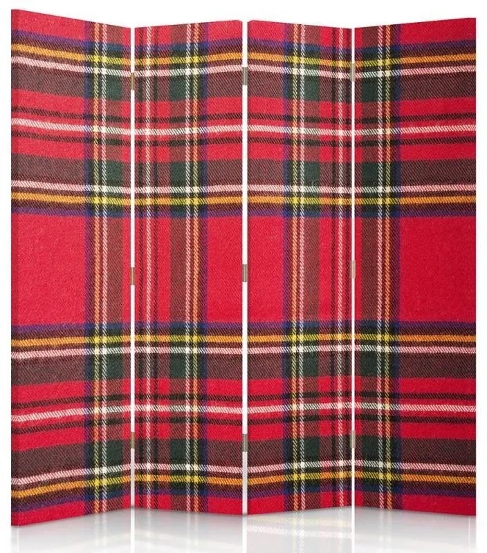 Gario Paraván Skót kocka Méret: 145 x 170 cm, Kivitelezés: Forgó paraván 360°