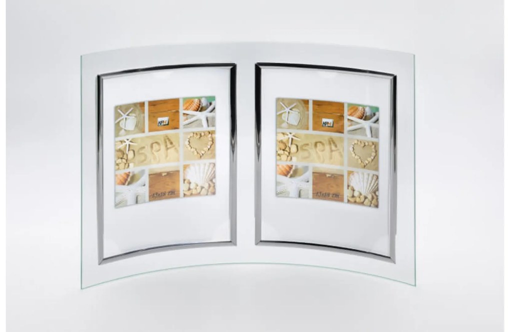 Üveg dupla keret VERONA 2/13x18 ezüst