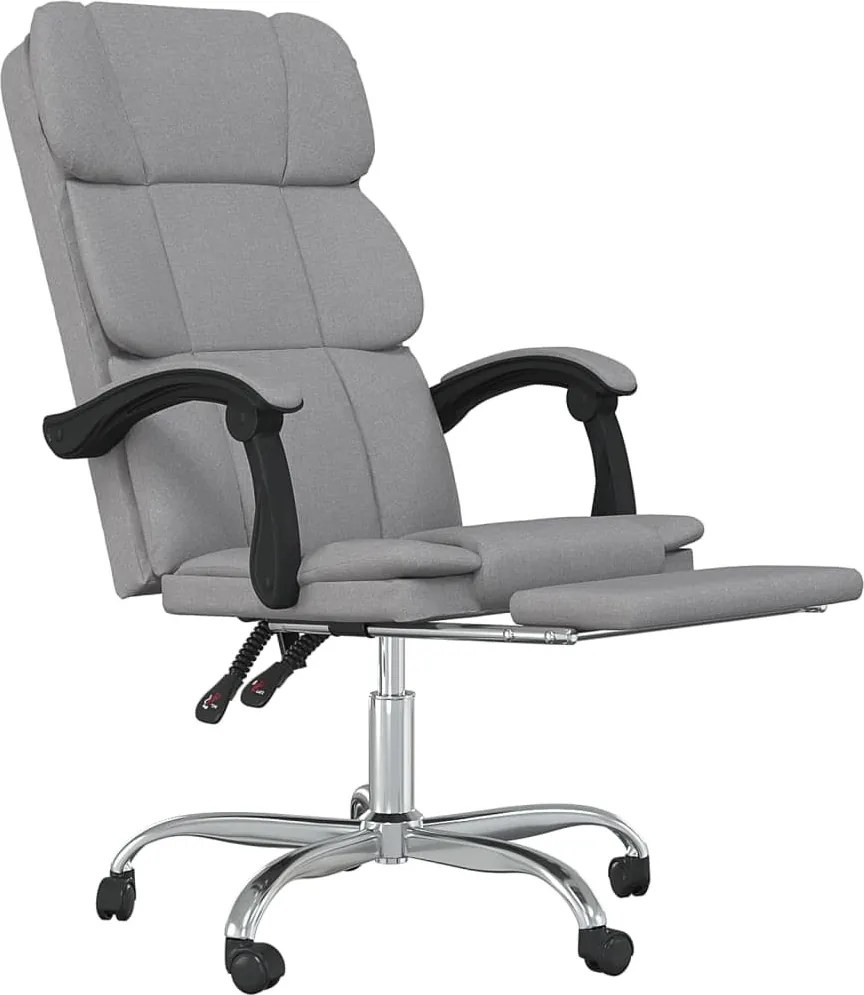 vidaXL világosszürke szövet dönthető irodaszék