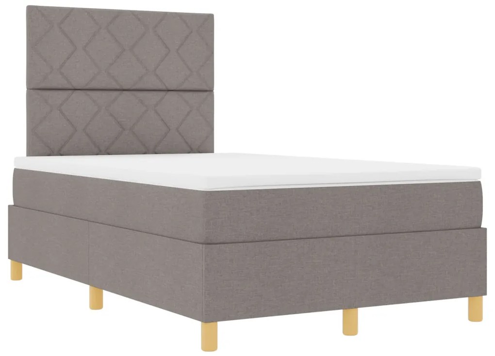 Box Spring Ágy Matraccal Taupe Kisméretű Dupla Szövet
