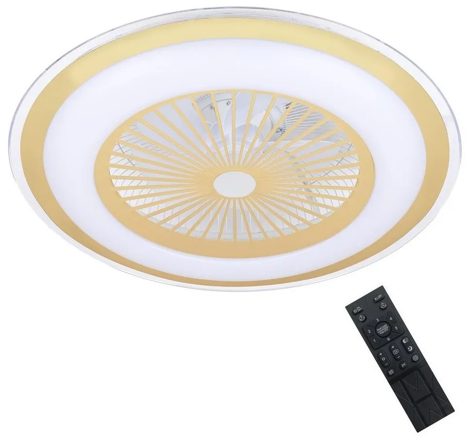 Brilagi Brilagi - LED Dimmelhető lámpa ventilátorral RONDA LED/48W/230V arany + távirányító BG0371
