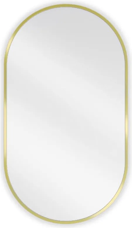 Mexen Loft ovális fürdőszobai tükör 80 x 45 cm, arany keret - 9851-080-045-000-50