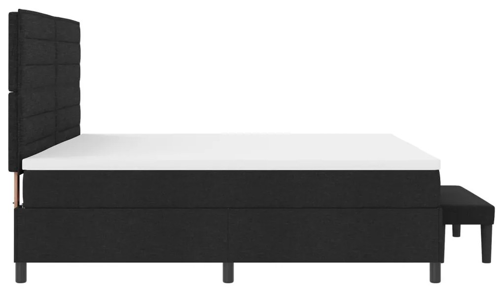 Boxspring ágy matraccal & paddal Fekete 200x200 cm Szövet