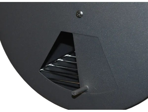 Faszén grill füstölővel fekete/fa