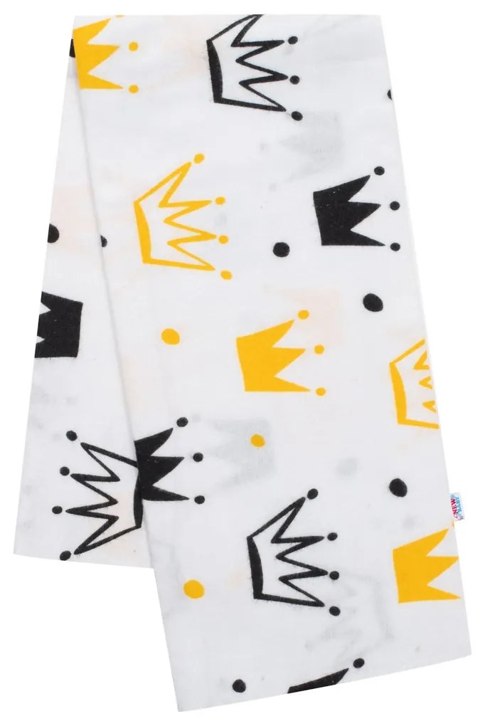 Flanel pelenka nyomtatott mintával New Baby fehér korona
